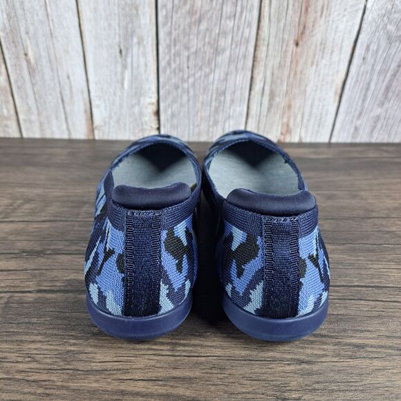 Clarks Cloudsteppers Carly Wish Camo Ballet Flats Women's Wide Sz 8 W Blue Camo - Picture 4 of 8